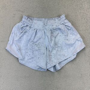 Lululemon Hotty Hot Low Rise Short 4” Womens Size 4 Blue Gray Running Lined